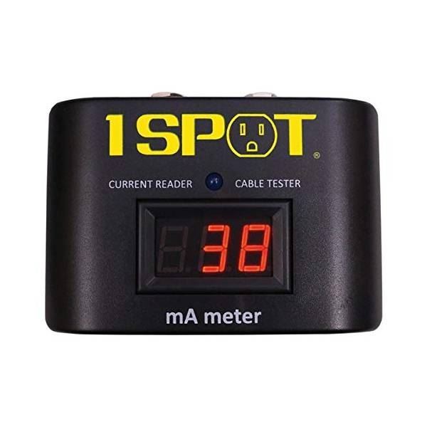 Truetone 1Spot mA Meter effects power supply with digital display and multiple output connections for guitar pedals.