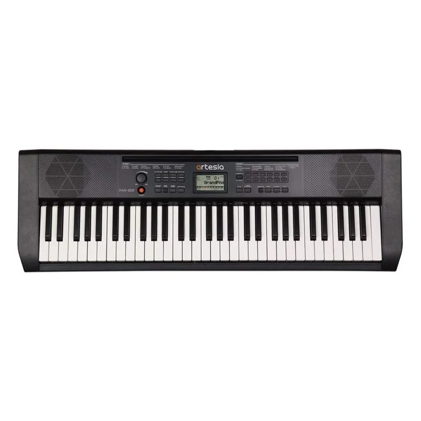 Artesia Pro MA-88 touch-sensitive 61-note keyboard with black keys and control panel, ideal for music production and practice.