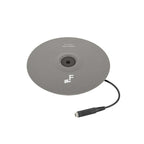 Efnote EFD-C08 5 Series electronic splash cymbal for electronic drum kits, black finish, with mounting hardware and detailed surface texture.