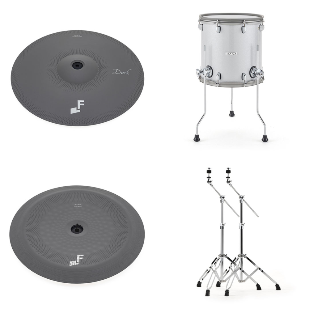 Efnote EFD5/7 electronic drum kit add-on pack with drum pads and connectors for Efnote electronic drum sets.