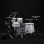 EFNOTE PRO 702 modern 5-piece electronic stage drum kit with drum pads, cymbals, and control module for live performances.