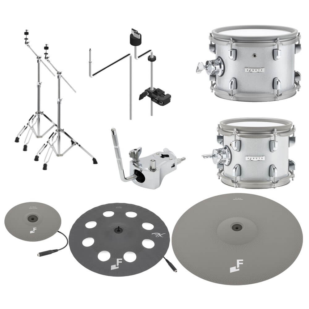 Efnote EFNOTE PRO 704 Technical 6-piece electronic stage drum kit with drum pads and electronic drum module on stage setup.