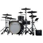 Efnote Pro 703X electronic drum kit with hardware, featuring drum pads, cymbals, and control module for realistic drumming experience.