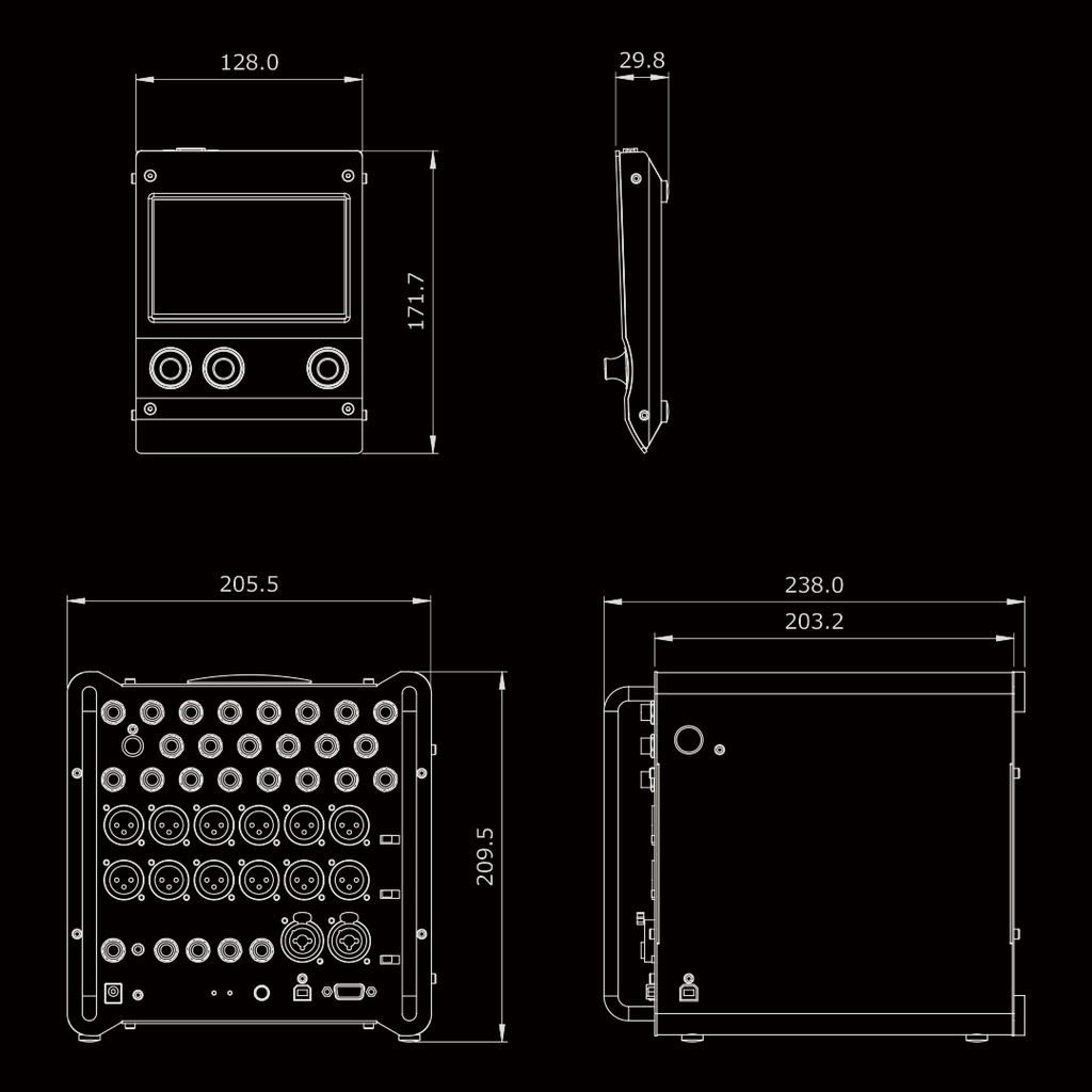Efnote EFD-PRO Pro Sound Module for electronic drums, close-up of front panel with control buttons and input ports.