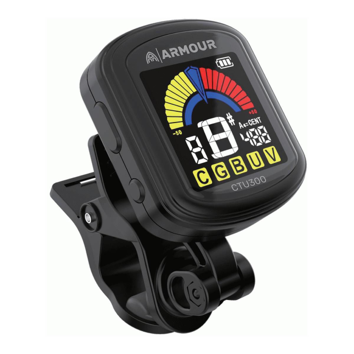 Armour CTU300 Clip on USB Rechargeable Tuner (Guitar, Bass, Ukulele, Violin)