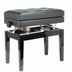 Beale BPB220BK Height-Adjustable Piano Stool with Storage - Black