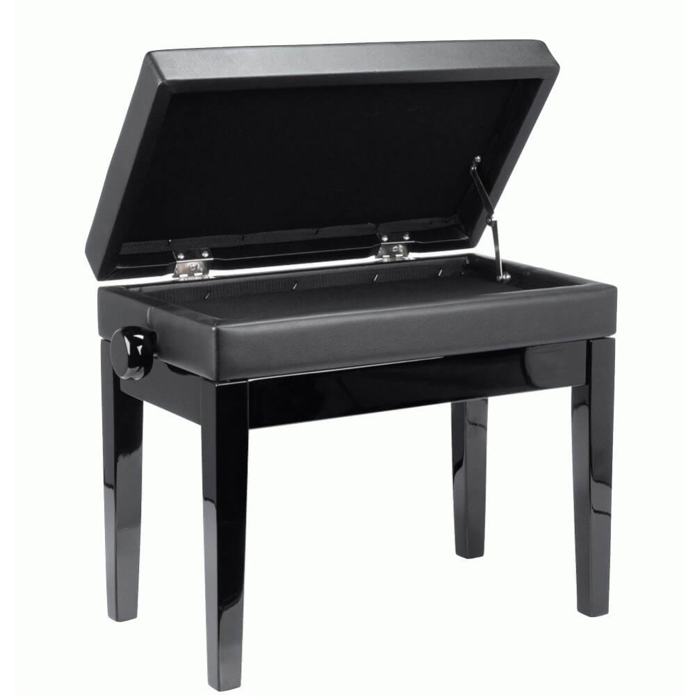 Beale BPB220BK Height-Adjustable Piano Stool with Storage - Black