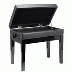 Beale BPB220BK Height-Adjustable Piano Stool with Storage - Black