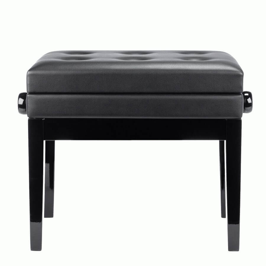 Beale BPB220BK Height-Adjustable Piano Stool with Storage - Black