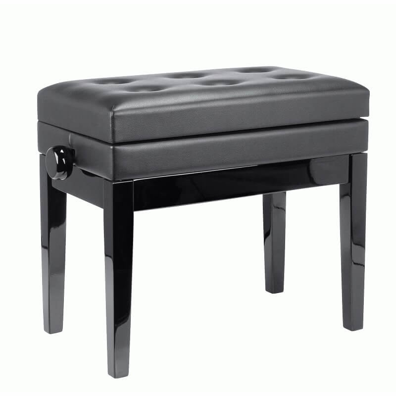 Beale BPB220BK Height-Adjustable Piano Stool with Storage - Black
