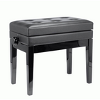 Beale BPB220BK Height-Adjustable Piano Stool with Storage - Black