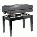 Beale BPB220BK Height-Adjustable Piano Stool with Storage - Black
