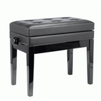 Beale BPB220BK Height-Adjustable Piano Stool with Storage - Black