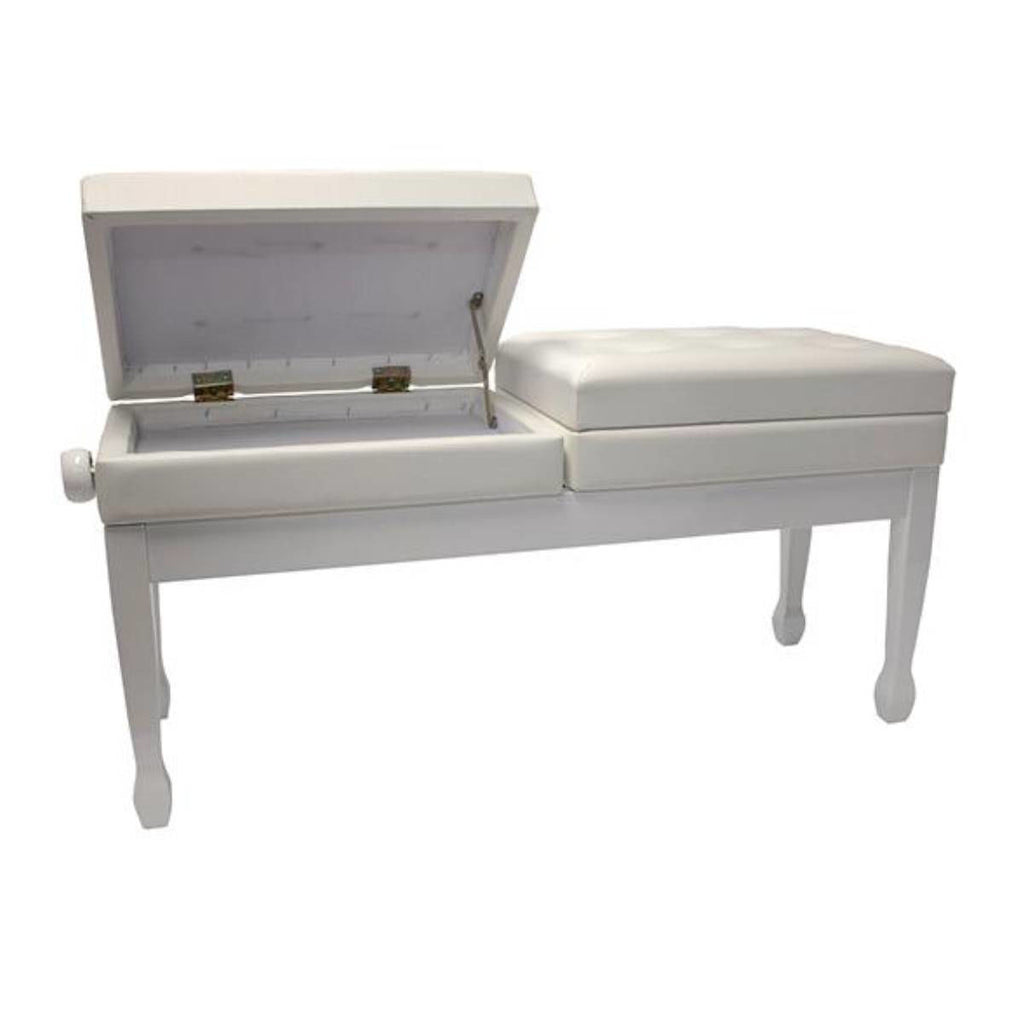 Beale BPB990WH Duet Piano Bench with Adjustable Height in White