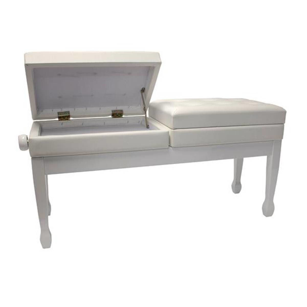 Beale BPB990WH Duet Piano Bench with Adjustable Height in White