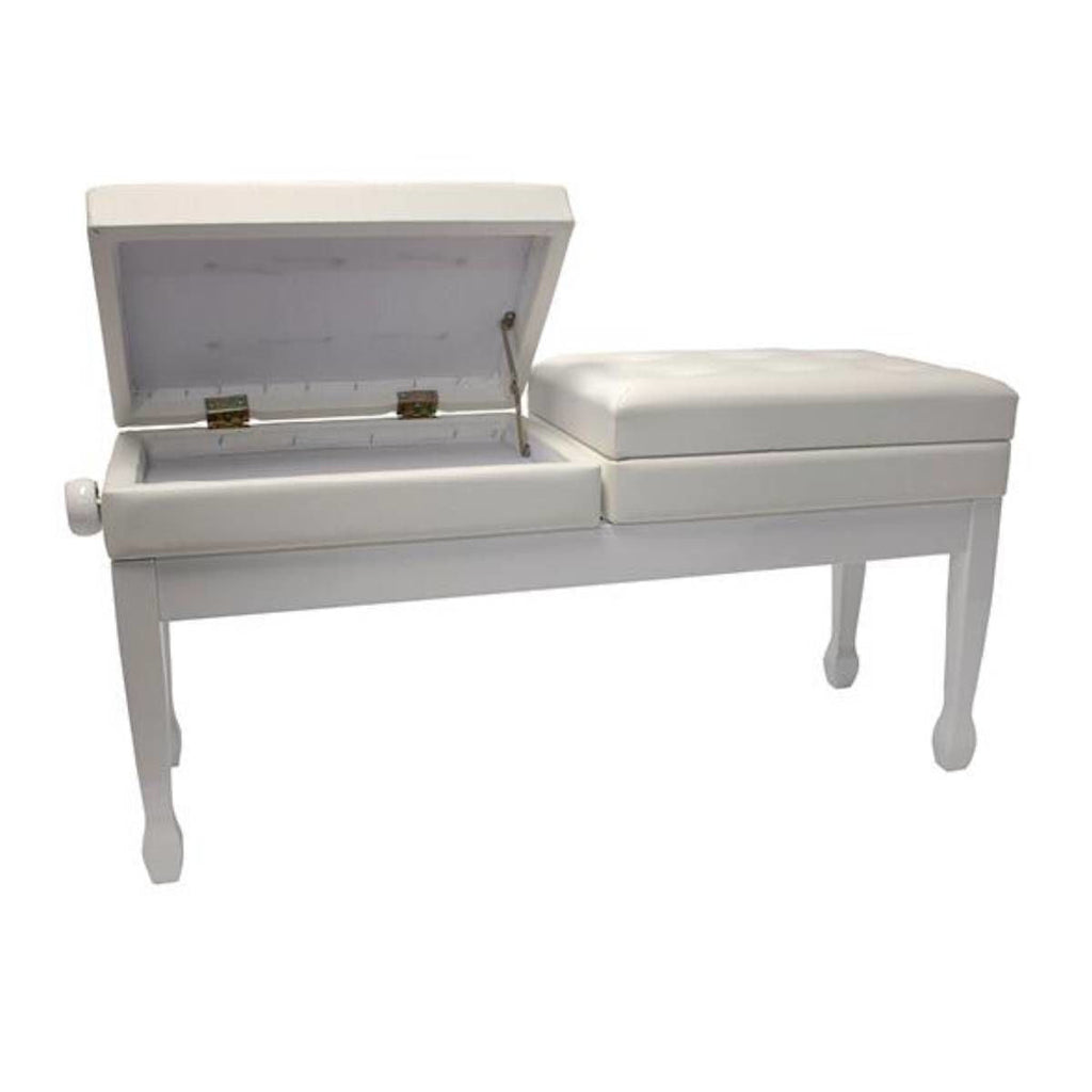 Beale BPB990WH Duet Piano Bench with Adjustable Height in White