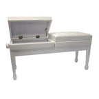 Beale BPB990WH Duet Piano Bench with Adjustable Height in White