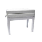 Beale BPB220WH Piano Bench with Plush Cushion & Storage in White