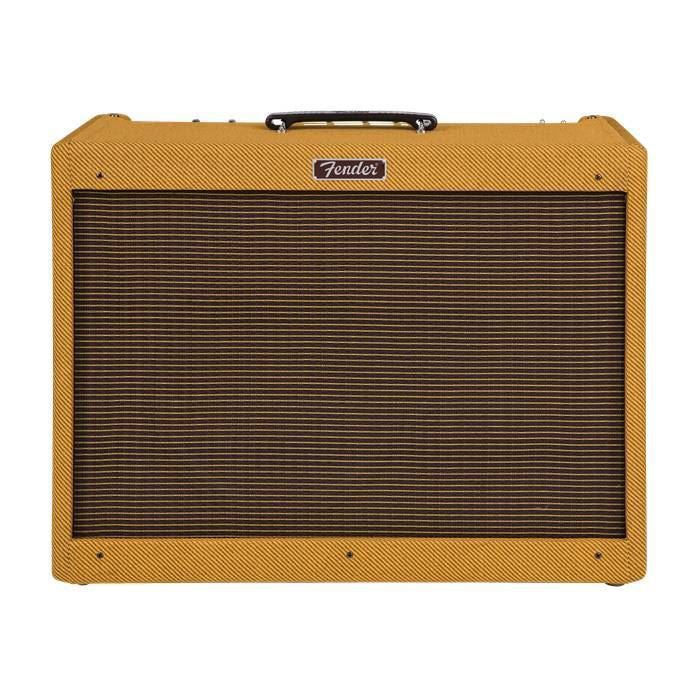 Fender Blues Deluxe Reissue guitar amplifier with control knobs and speaker grille, designed for electric guitars.