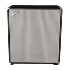 Fender Rumble 410 bass amplifier speaker cabinet with four large speakers and rugged black enclosure.