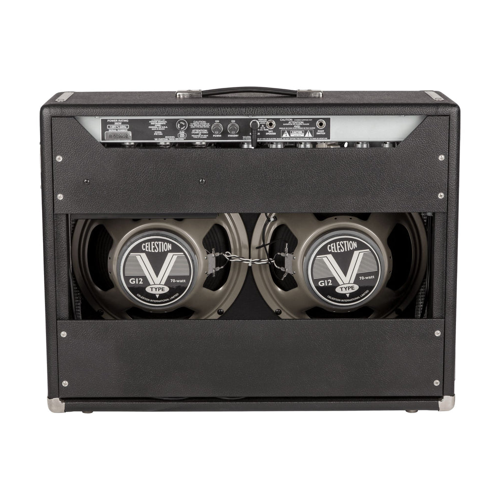 Fender 68 Custom Twin Reverb guitar combo amplifier with silver grille and control panel, vintage-style design.