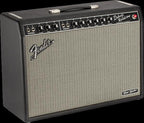 Fender Tone Master Deluxe Reverb 22W guitar combo amplifier with 1x12" speaker and control panel, black finish and silver grille.
