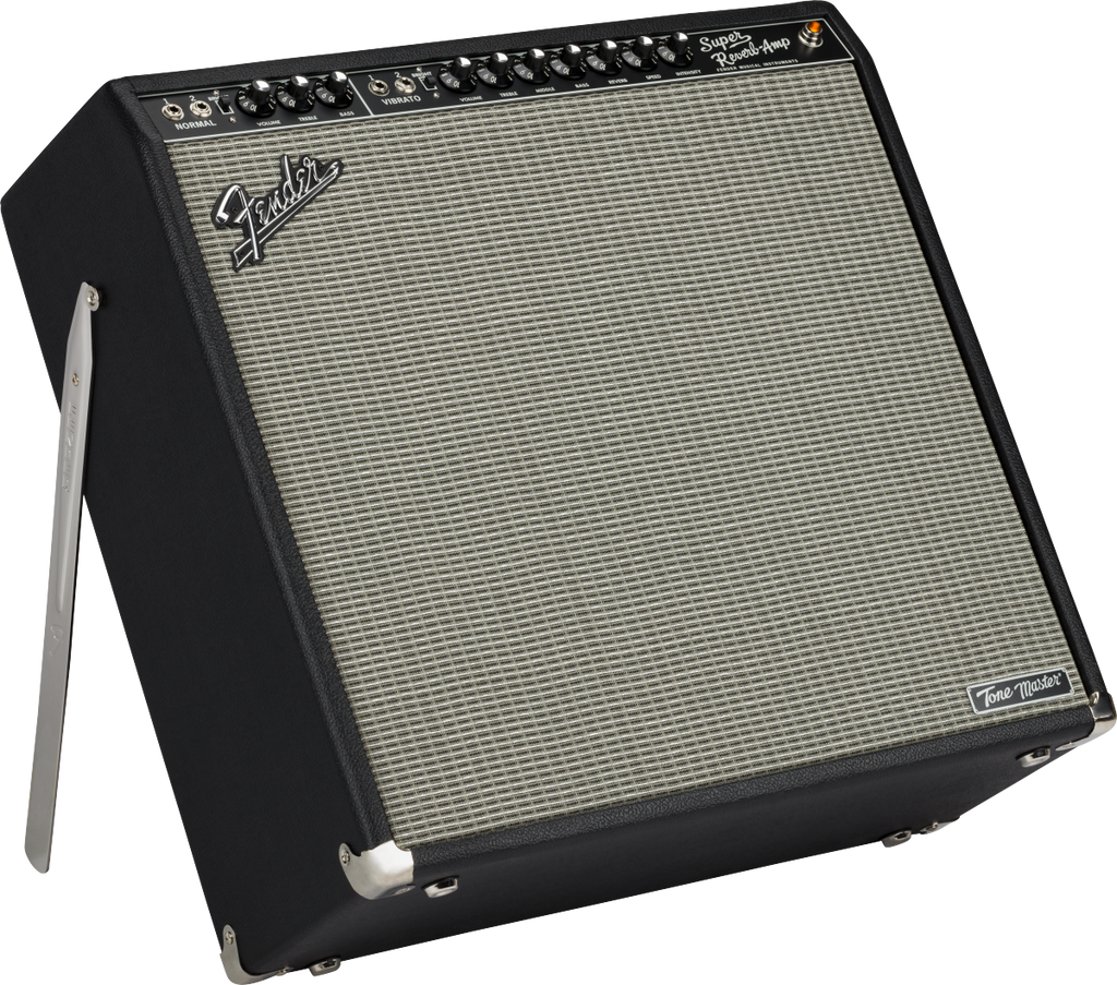 Fender Tone Master Super Reverb combo guitar amplifier with control knobs and speaker grille in a modern design