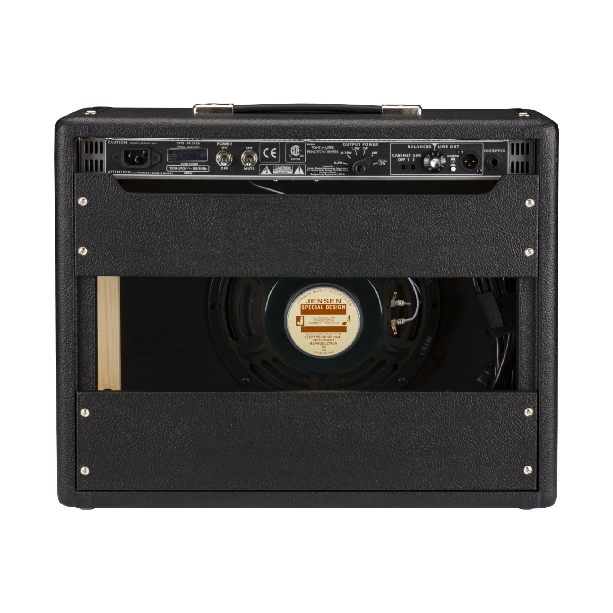 Fender Tone Master Princeton Reverb 50W guitar combo amplifier with 1x10" speaker, black control panel and vintage-style design.