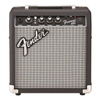 Fender Frontman 10G guitar amplifier combo with control knobs and speaker grille, compact and portable for electric guitar playing.