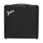 Fender Mustang LT50 1x12" 50W modeling guitar combo amplifier with control panel and speaker grill visible.