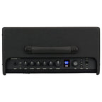 Fender Mustang LT50 1x12" 50W modeling guitar combo amplifier with control knobs and speaker grille in a studio setting.