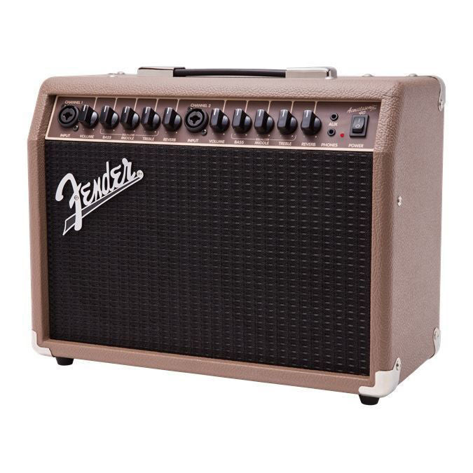 Fender Acoustasonic 40W acoustic guitar combo amplifier with a 6-inch speaker and control panel, ideal for acoustic performances.