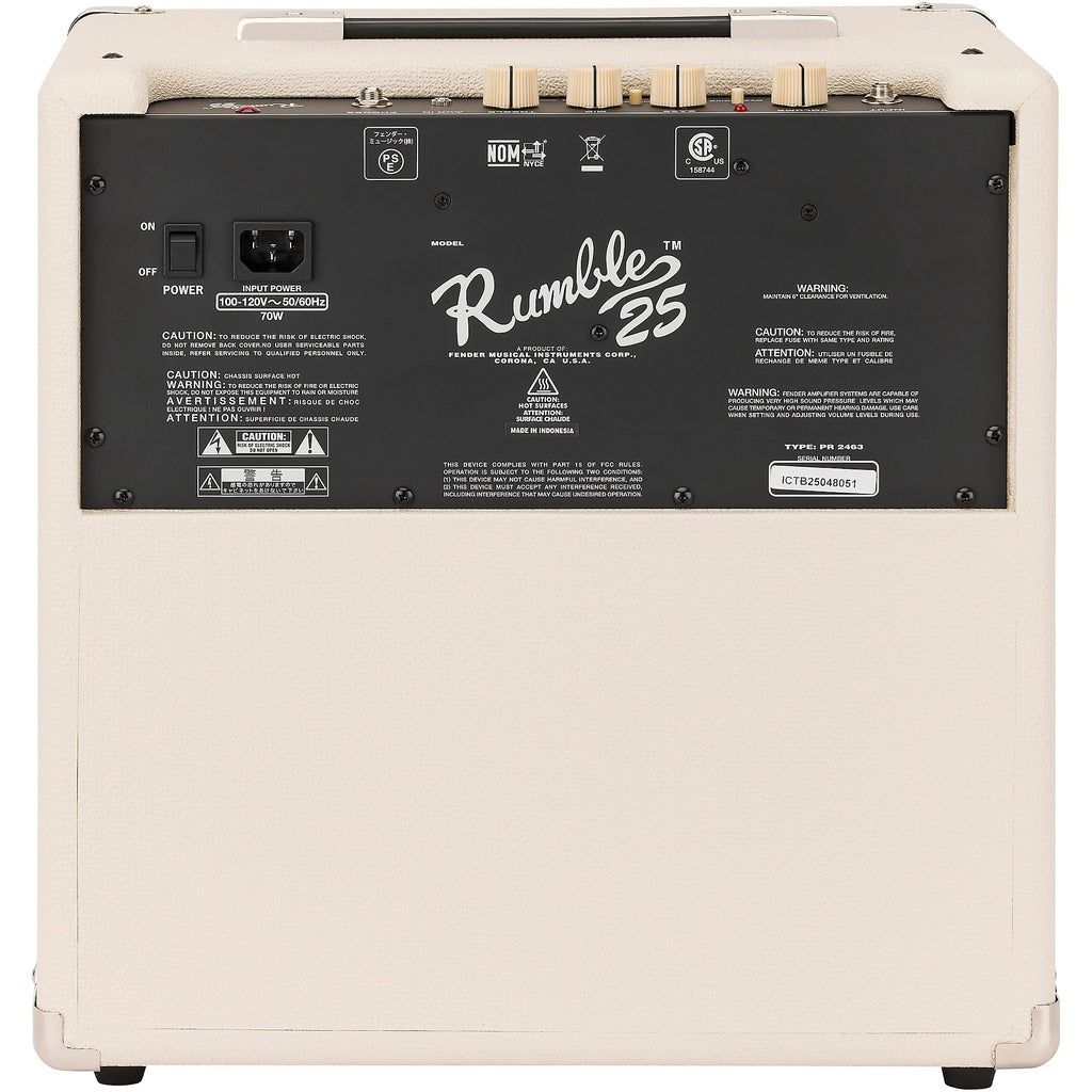Fender Rumble 25 V3  FSR Ivory 240V AU Bass Combo Amplifier
