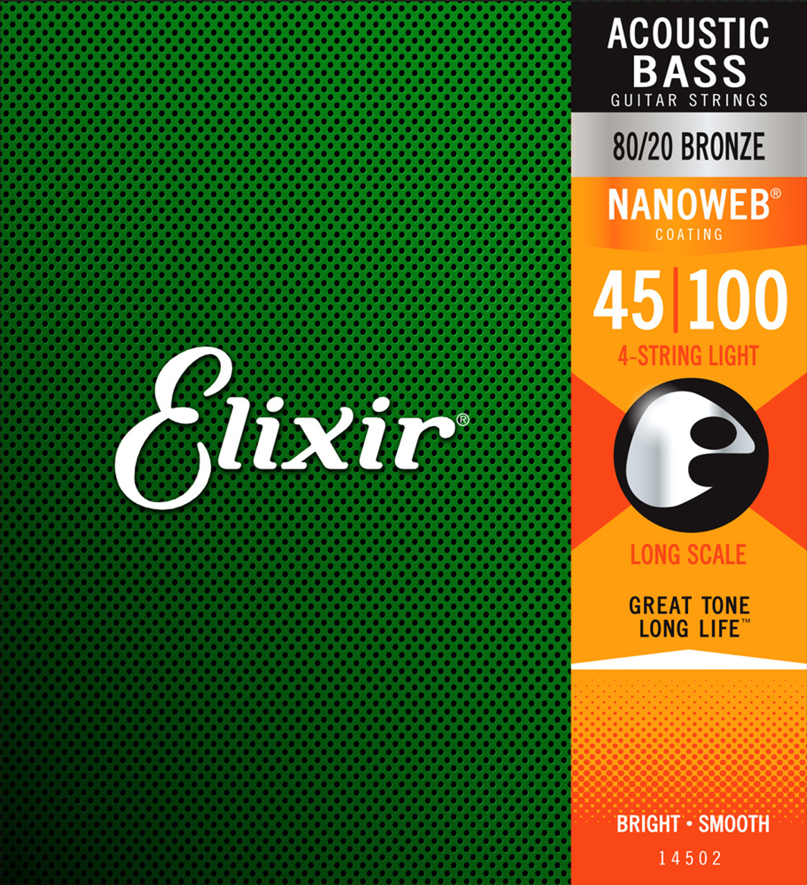Elixir 14502 Nanoweb Light 45-100 80/20 Acoustic Bass Strings