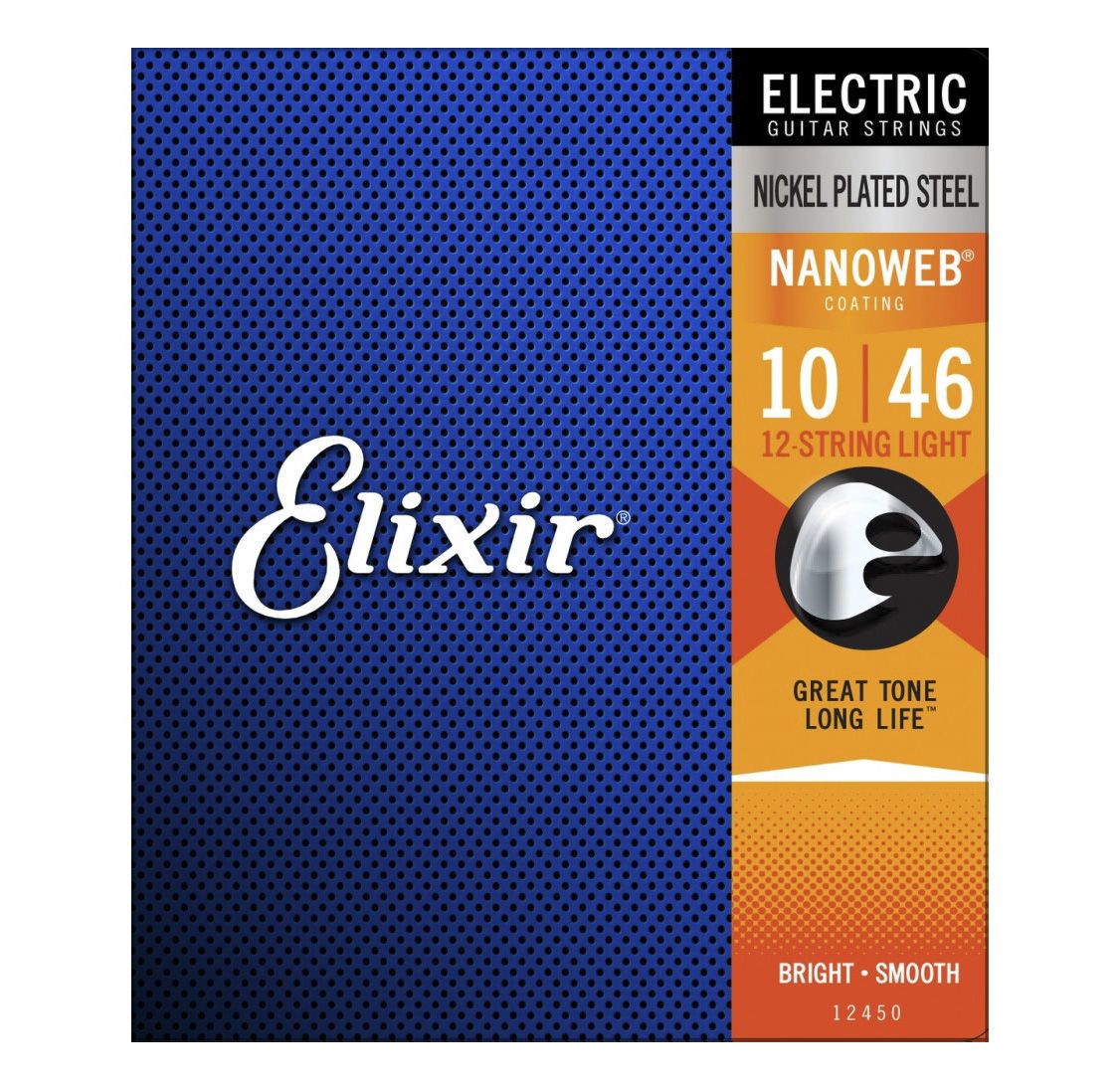 Elixir 12450 10-46 Light Nanoweb 12-String Electric Guitar Strings