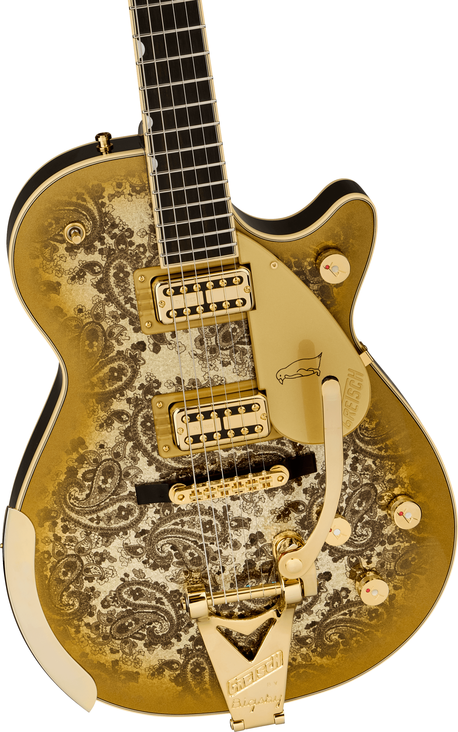 Gretsch G6134TG LTD Paisley Penguin  String-Thru Bigsby Ebony FB -  Gold