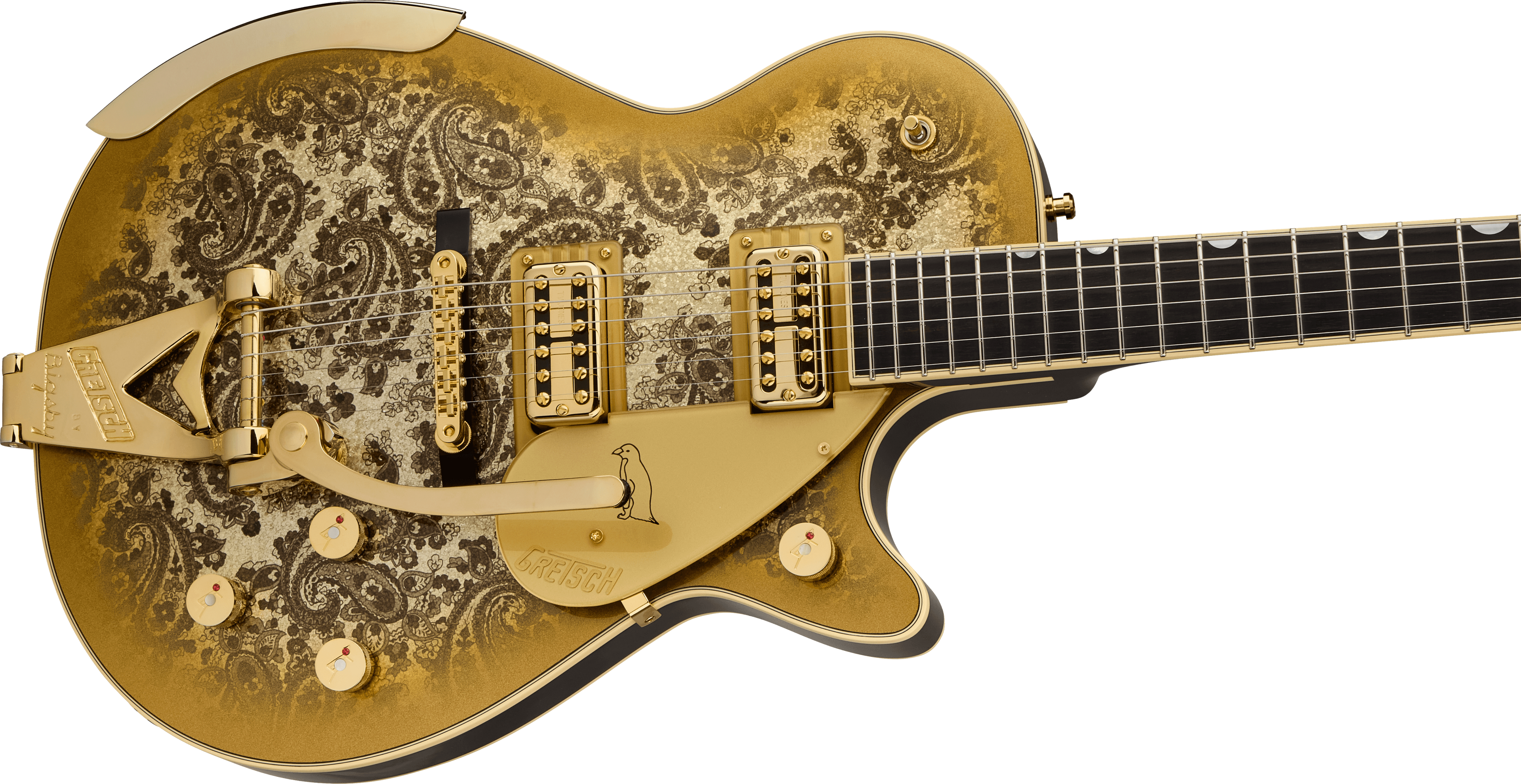 Gretsch G6134TG LTD Paisley Penguin  String-Thru Bigsby Ebony FB -  Gold