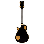 Gretsch G6134TG Limited Edition Penguin electric guitar in black paisley finish with chrome hardware and dual humbucking pickups.