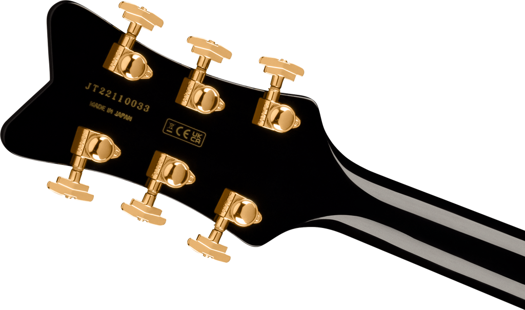 Gretsch G6134TG Limited Edition Penguin electric guitar in black paisley finish, showcasing its unique body shape and vintage hardware.
