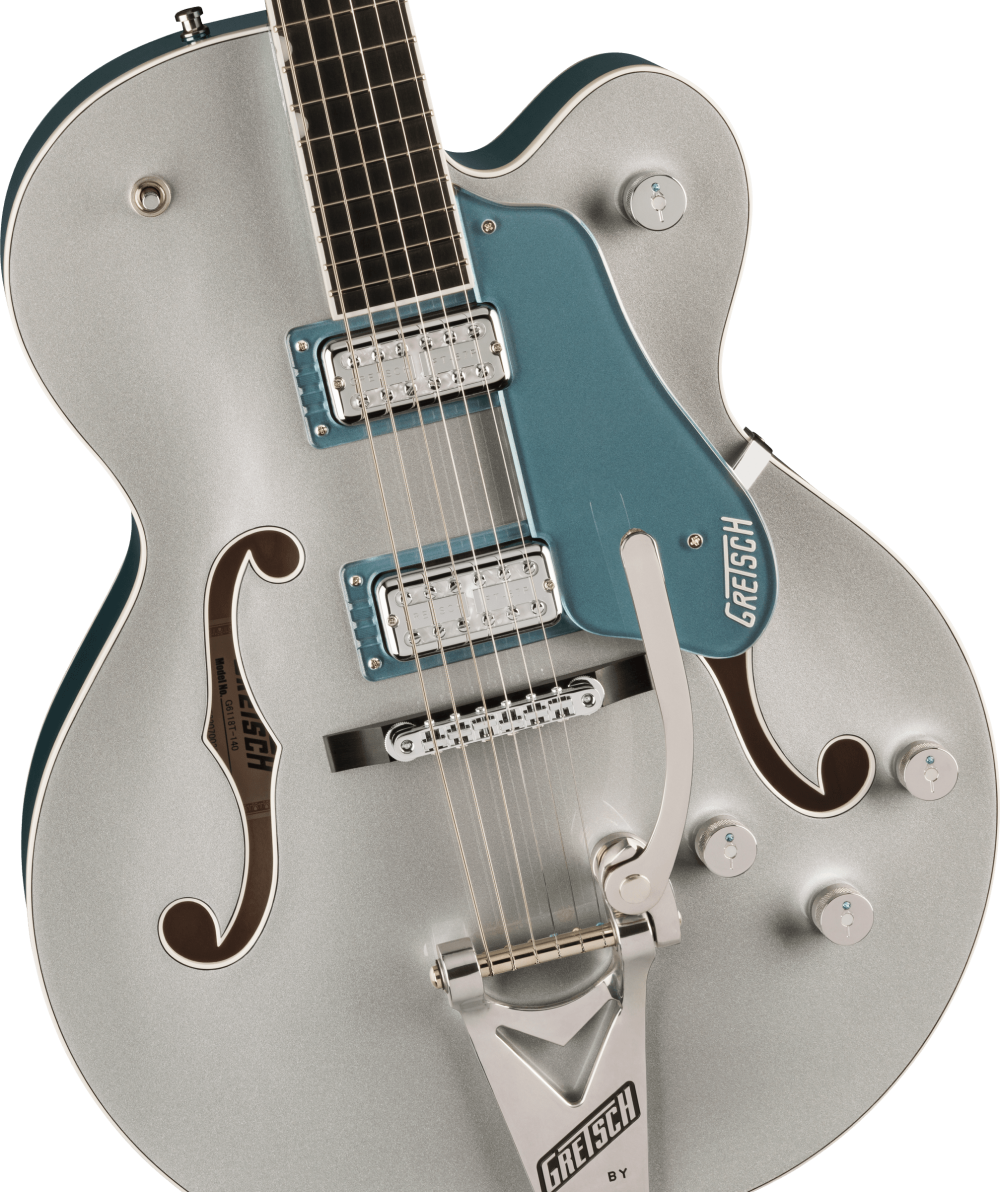 Gretsch G6118T Limited Edition 140th Double Platinum Anniversary Hollow Body Electric Guitar with String-Thru Bigsby with 2 Tone Pure Platinum/Stone Platinum