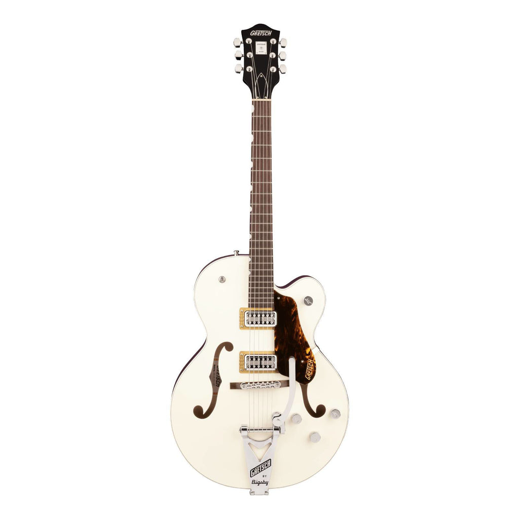Gretsch G6118T Players Edition Anniversary Hollow Body Electric Guitar with Bigsby in Vintage White and Walnut