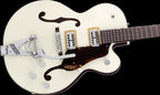 Gretsch G6118T Players Edition Anniversary Hollow Body Electric Guitar with Bigsby in Vintage White and Walnut