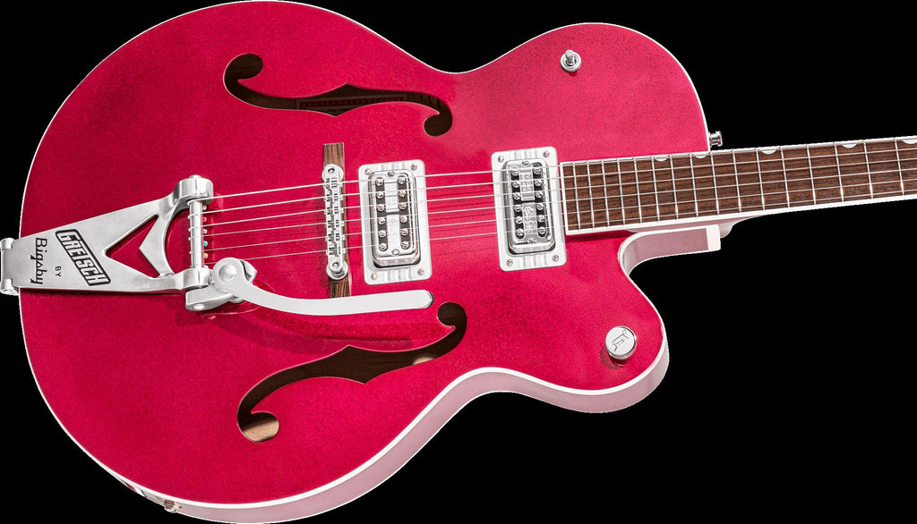 Gretsch 6120T-HR Brian Setzer Signature Hot Rod Hollow Body Electric Guitar with Bigsby in Magenta Sparkle