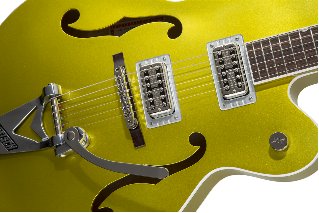 Gretsch G6120T-HR Brian Setzer Signature Hot Rod Hollow Body Electric Guitar with Rosewood Fretboard in Lime Gold