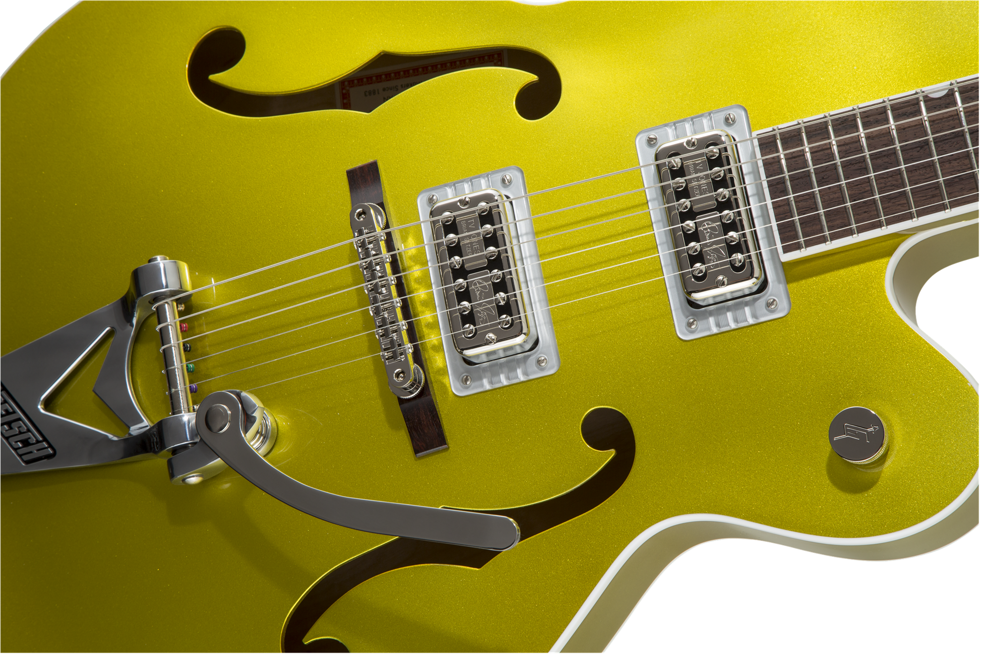 Gretsch G6120T-HR Brian Setzer Signature Hot Rod Hollow Body Electric Guitar - Rosewood Fretboard - Lime Gold