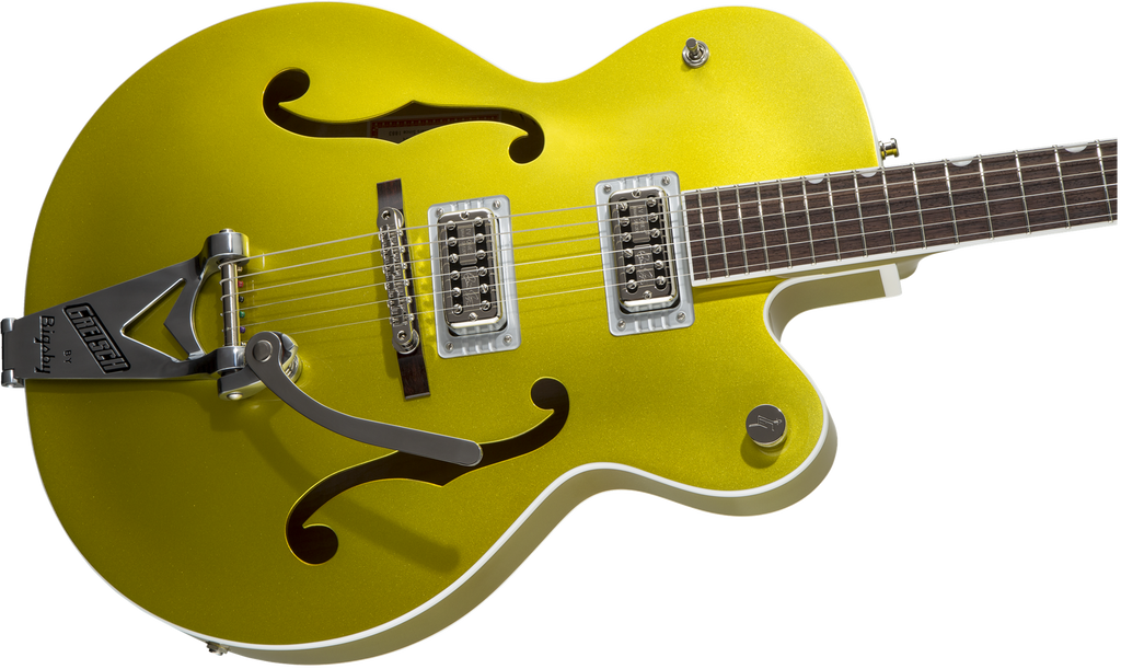 Gretsch G6120T-HR Brian Setzer Signature Hot Rod Hollow Body Electric Guitar with Rosewood Fretboard in Lime Gold