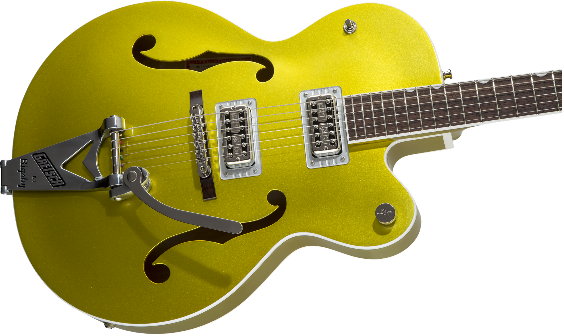 Gretsch G6120T-HR Brian Setzer Signature Hot Rod Hollow Body Electric Guitar - Rosewood Fretboard - Lime Gold