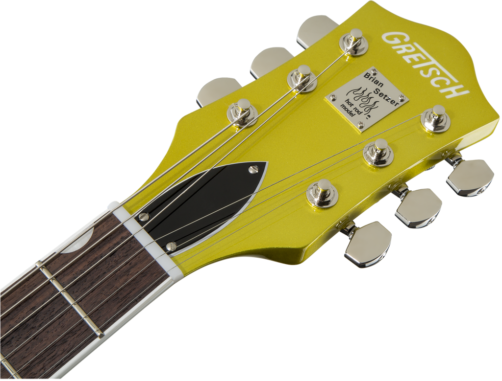 Gretsch G6120T-HR Brian Setzer Signature Hot Rod Hollow Body Electric Guitar with Rosewood Fretboard in Lime Gold