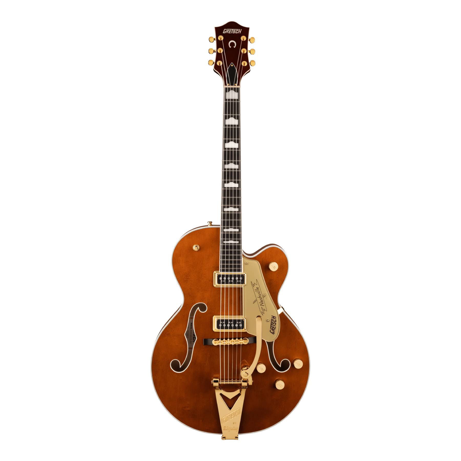 Gretsch G6120TG-DS Players Edition Nashville Hollow Body Electric Guitar - Dynasonic Pickups - Bigsby - Roundup Orange