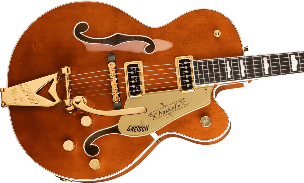 Gretsch G6120TG-DS Players Edition Nashville Hollow Body Electric Guitar with Dynasonic Pickups and Bigsby in Roundup Orange